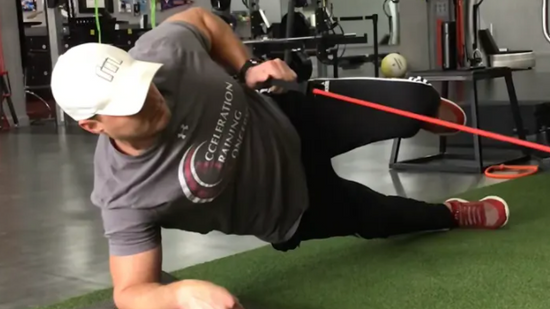 Side Plank Row With Knee Drive